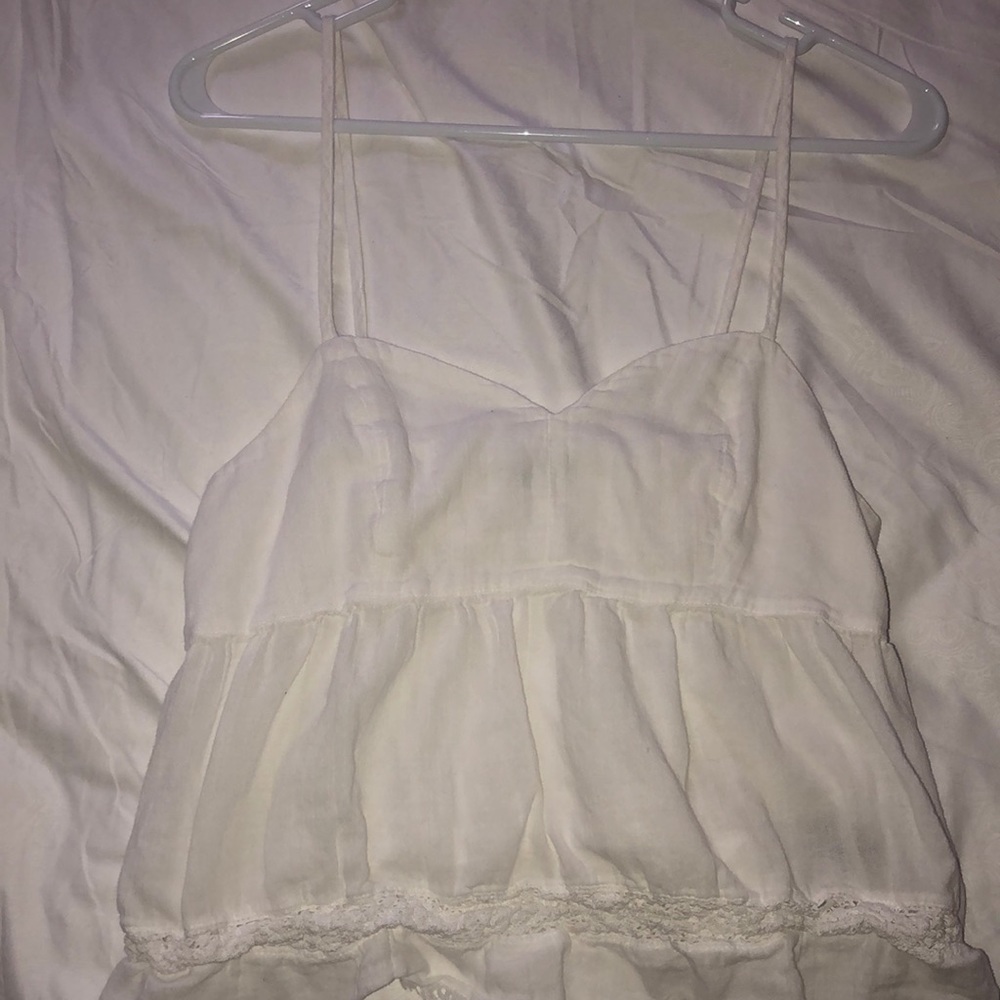 Aerie tank with lace and ruffle detail